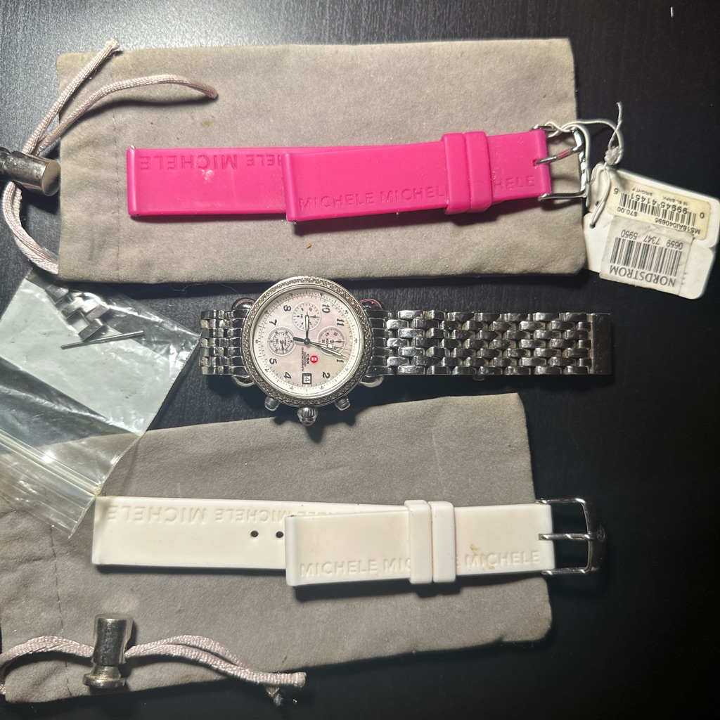 Michele Csx 36 Mm Diamond Bezel Chronograph Watch